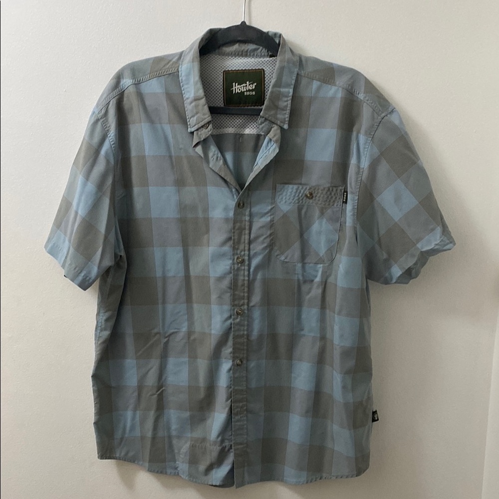 Howler Brothers Blue and Gray Checkered Shirt